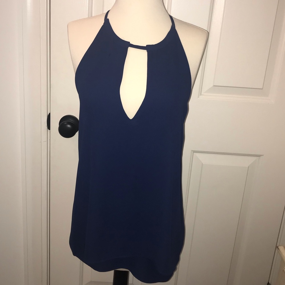 banana republic navy flowy tank